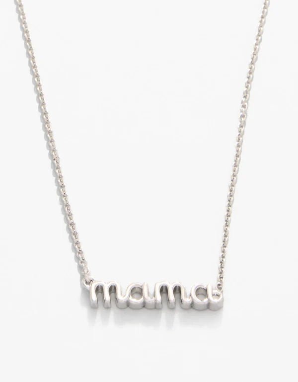 Spartina Sea La Vie Necklace Thanks Mama | Script | Silver - Juli's Wearable Art