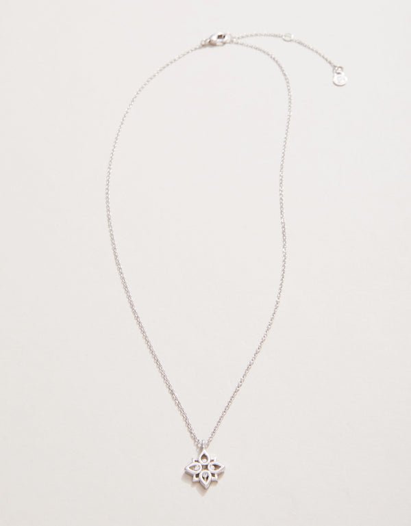 Spartina Sea La Vie Never Give Up Lotus Necklace | Silver - Juli's Wearable Art