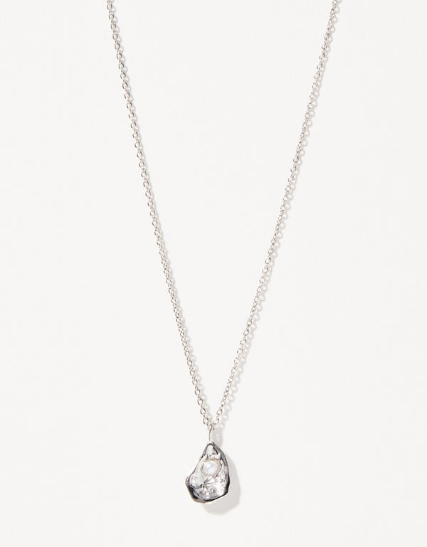 Spartina Sea La Vie Seas the Day Oyster Shell Necklace | Silver - Juli's Wearable Art