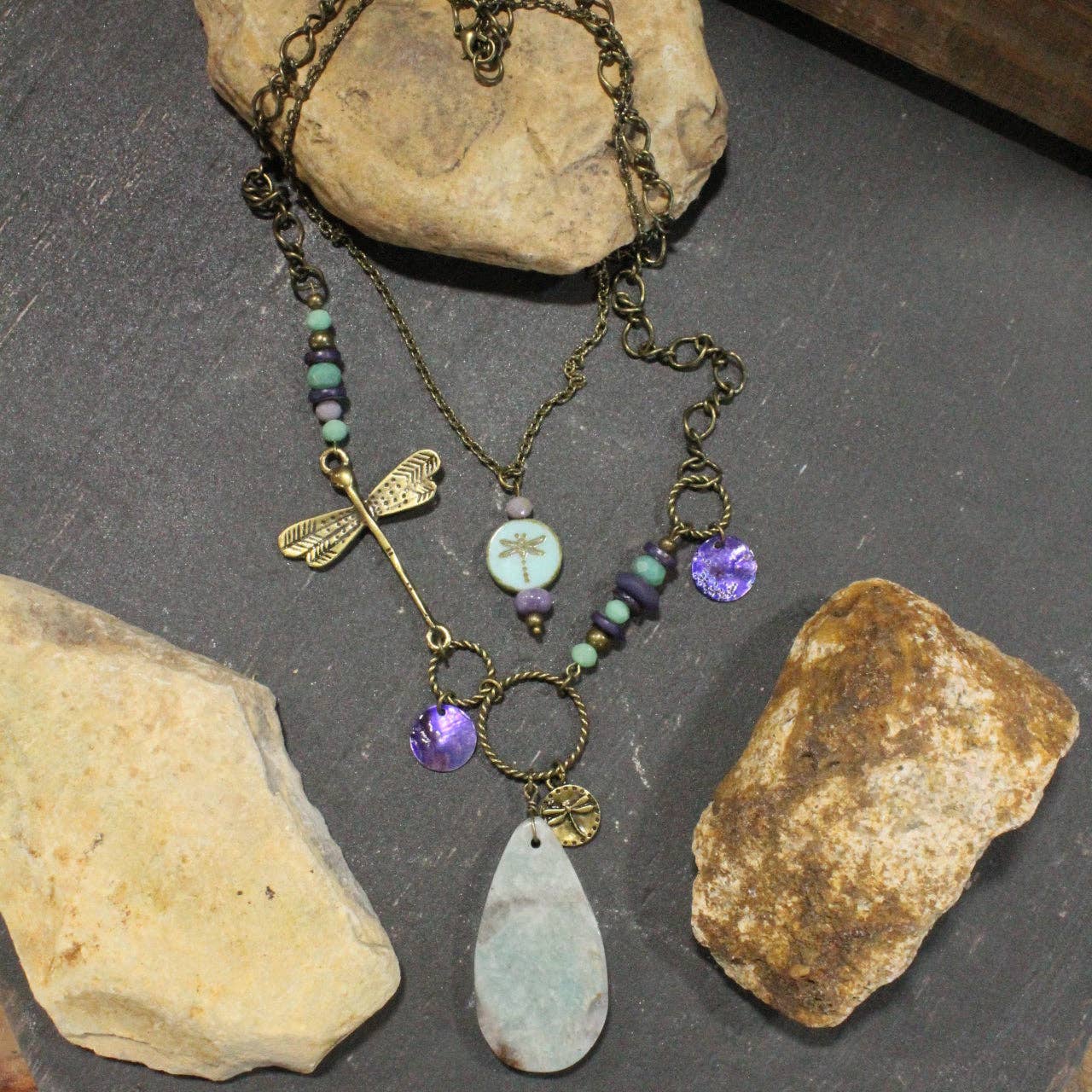 Spread Your Wings Dragonfly Layered Necklace - Juli's Wearable Art