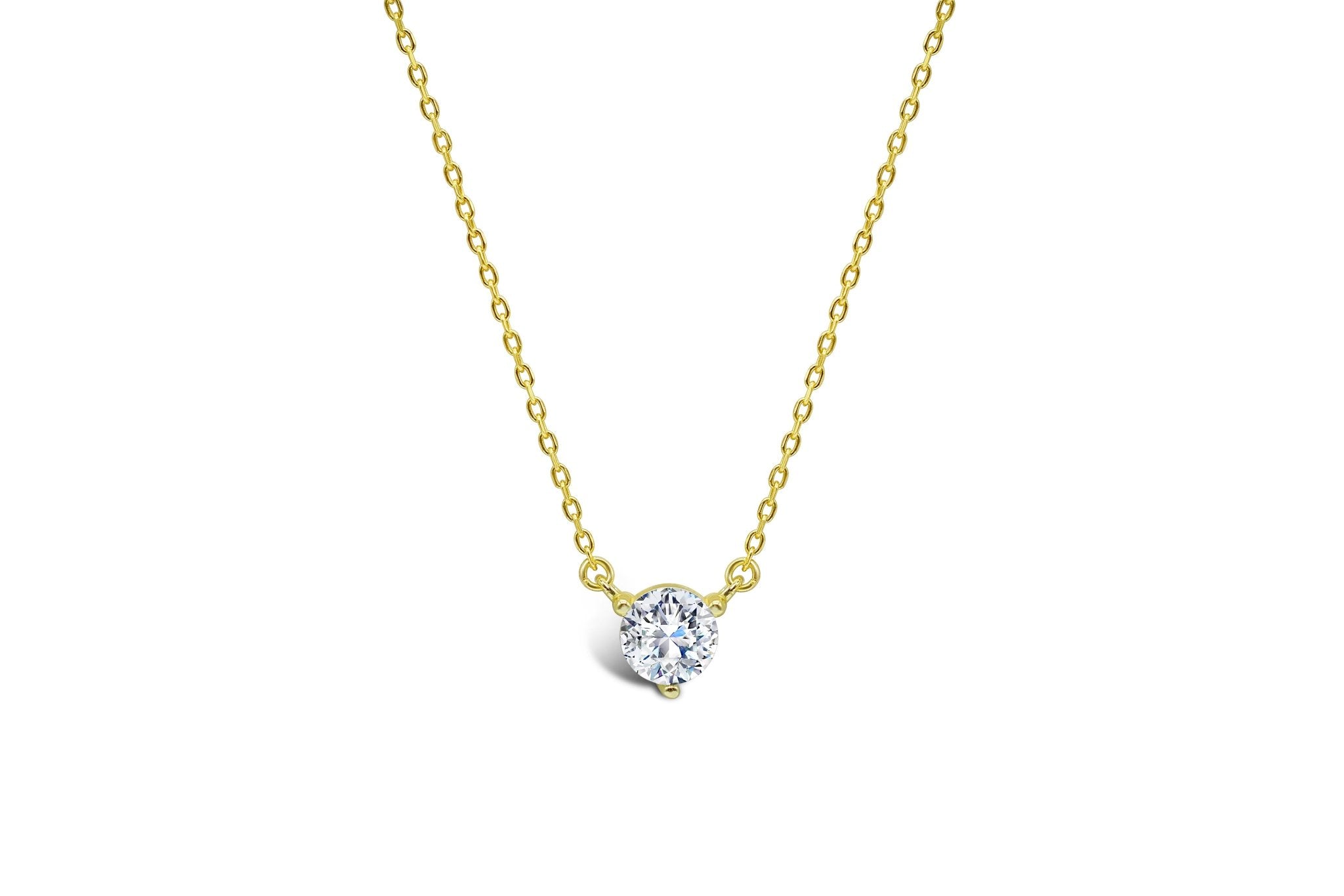 Stia Solitaire CZ 3 Prong Necklaces - Juli's Wearable Art