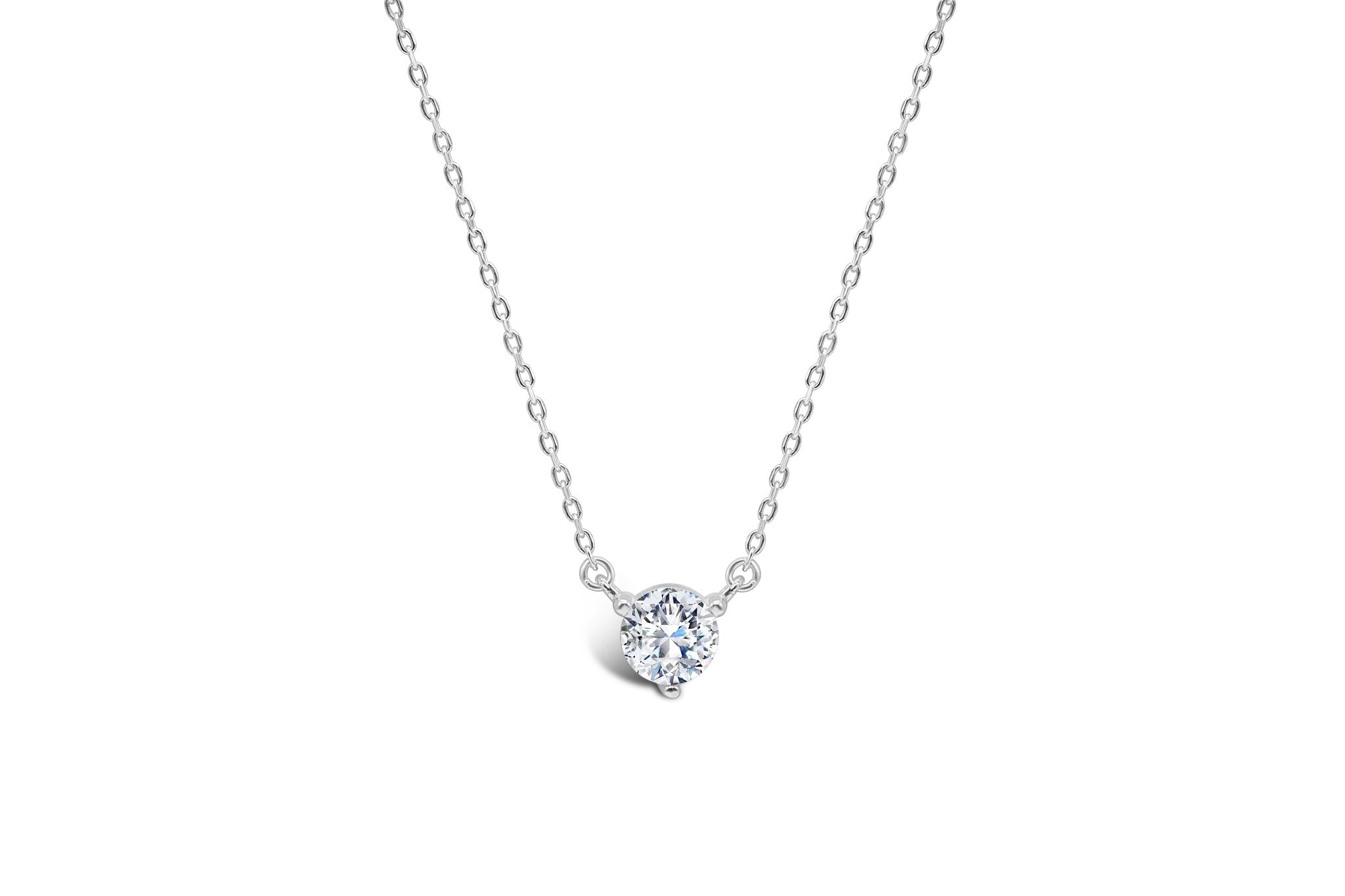 Stia Solitaire CZ 3 Prong Necklaces - Juli's Wearable Art