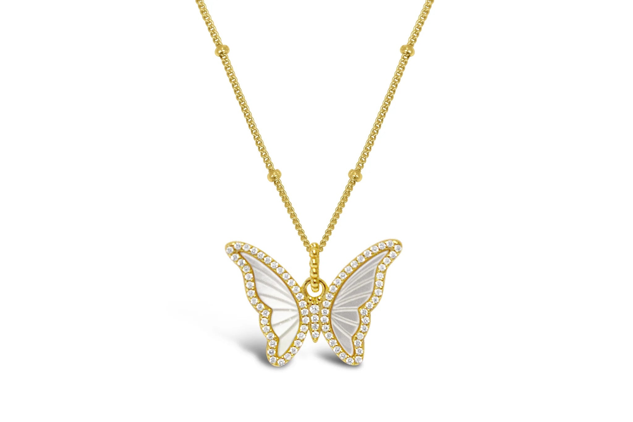 Stia Spread Your Wings Butterfly - MOP Necklace - Juli's Wearable Art