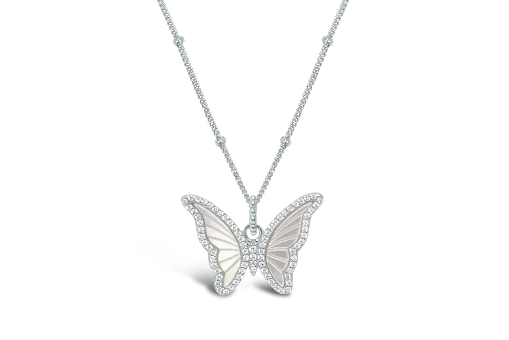 Stia Spread Your Wings Butterfly - MOP Necklace - Juli's Wearable Art