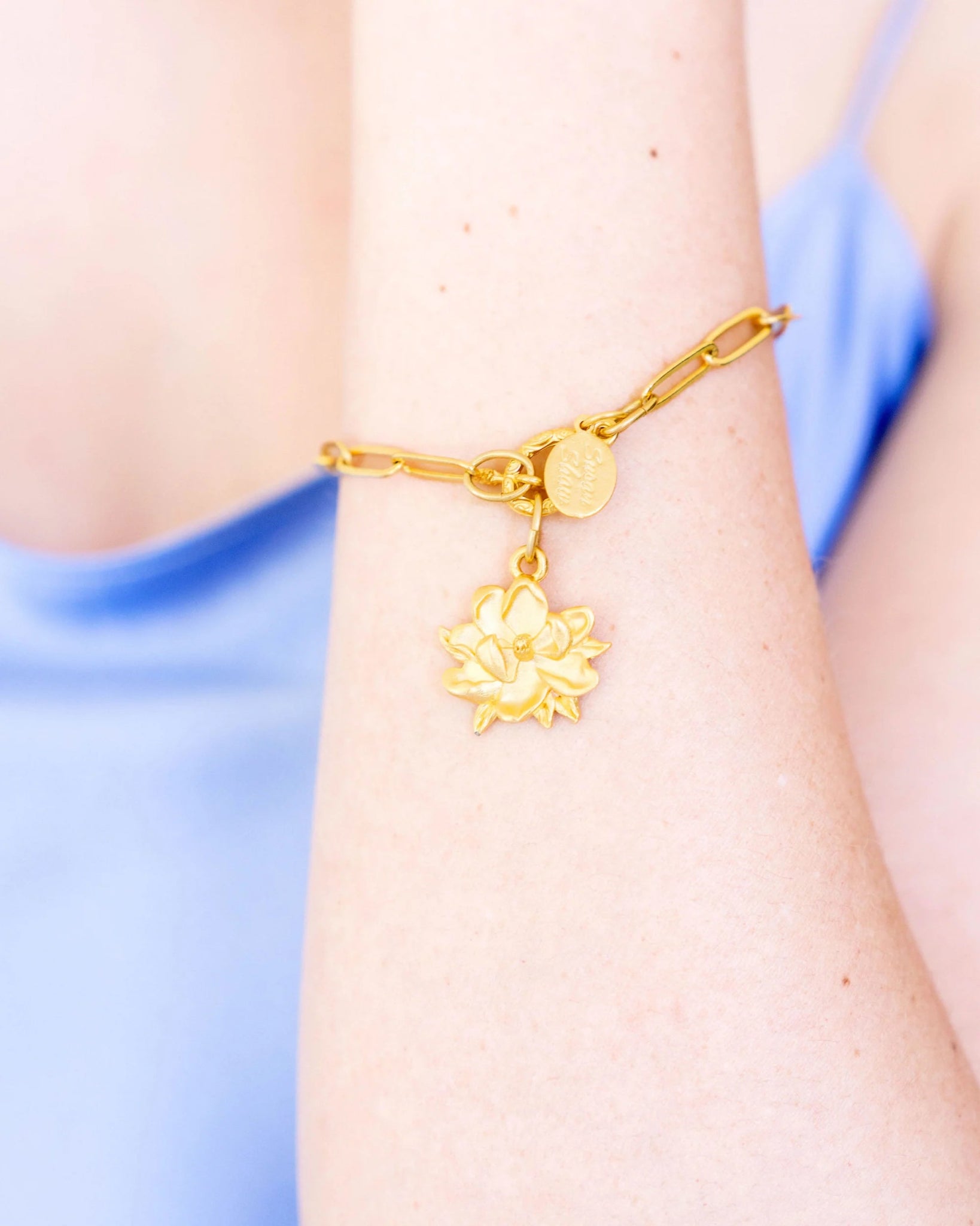 Susan Shaw Magnolia Paperclip Bracelet - Juli's Wearable Art