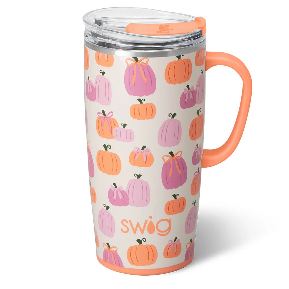 Swig Pumpkins and Bows Travel Mug 22oz - Juli's Wearable Art