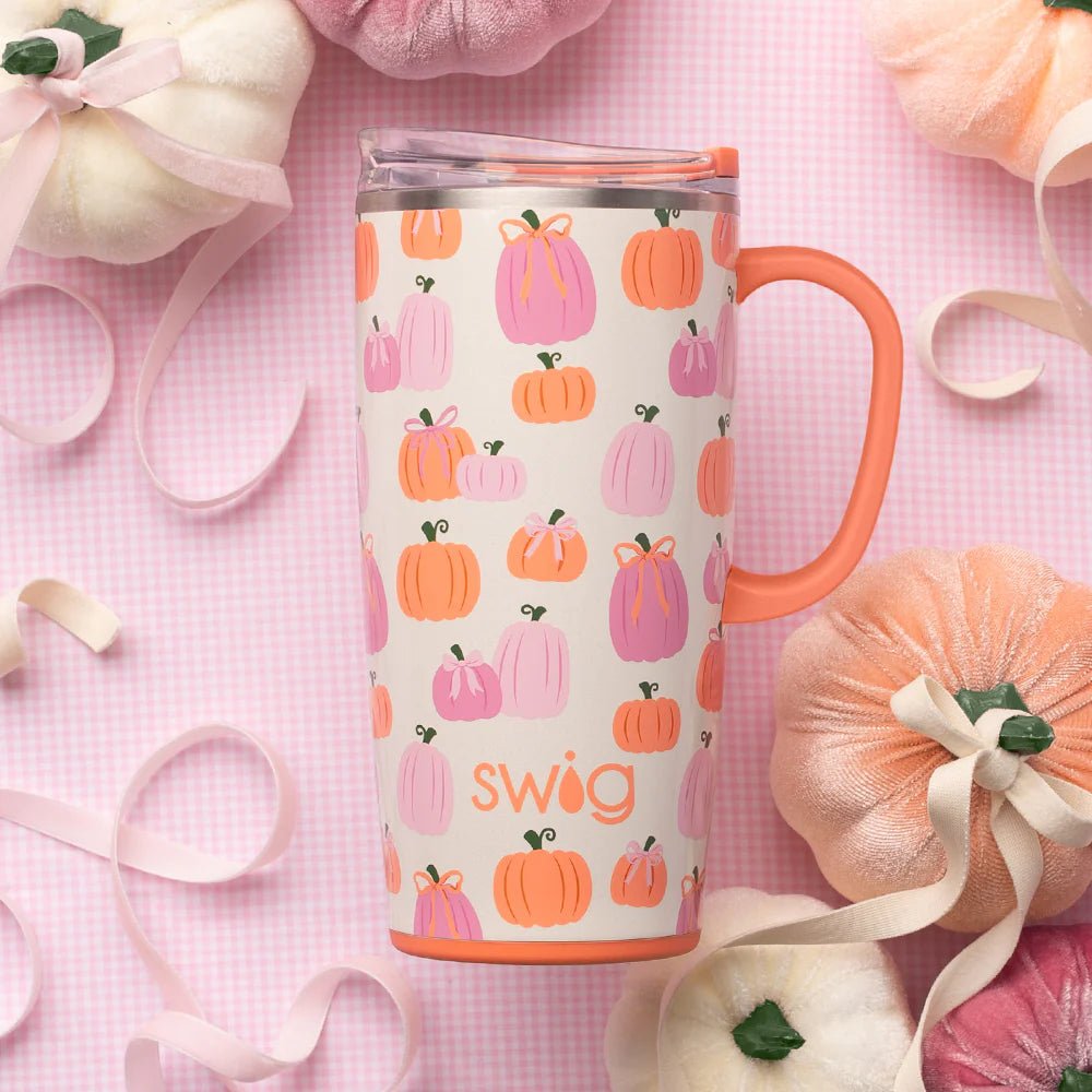 Swig Pumpkins and Bows Travel Mug 22oz - Juli's Wearable Art