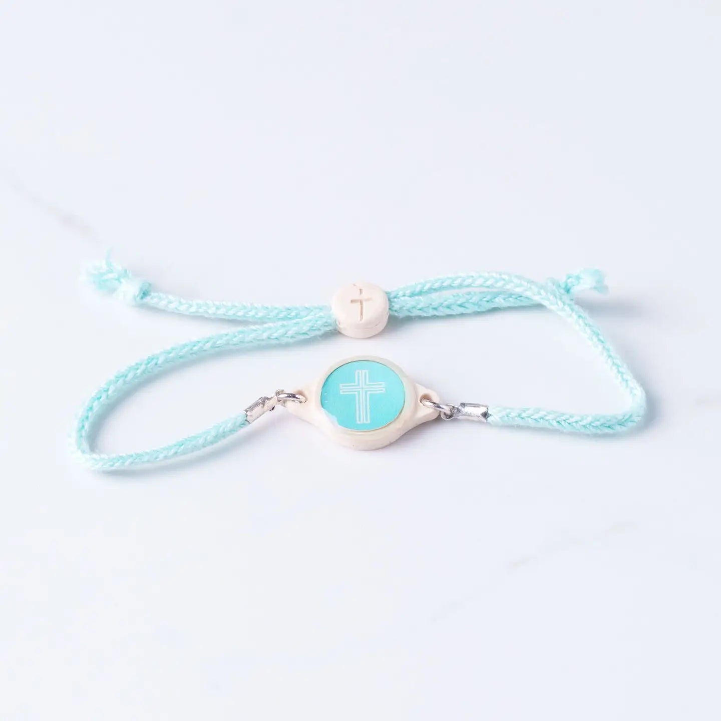 Tap To Pray® Survivor Series Bracelet | Seafoam + Cross - Juli's Wearable Art