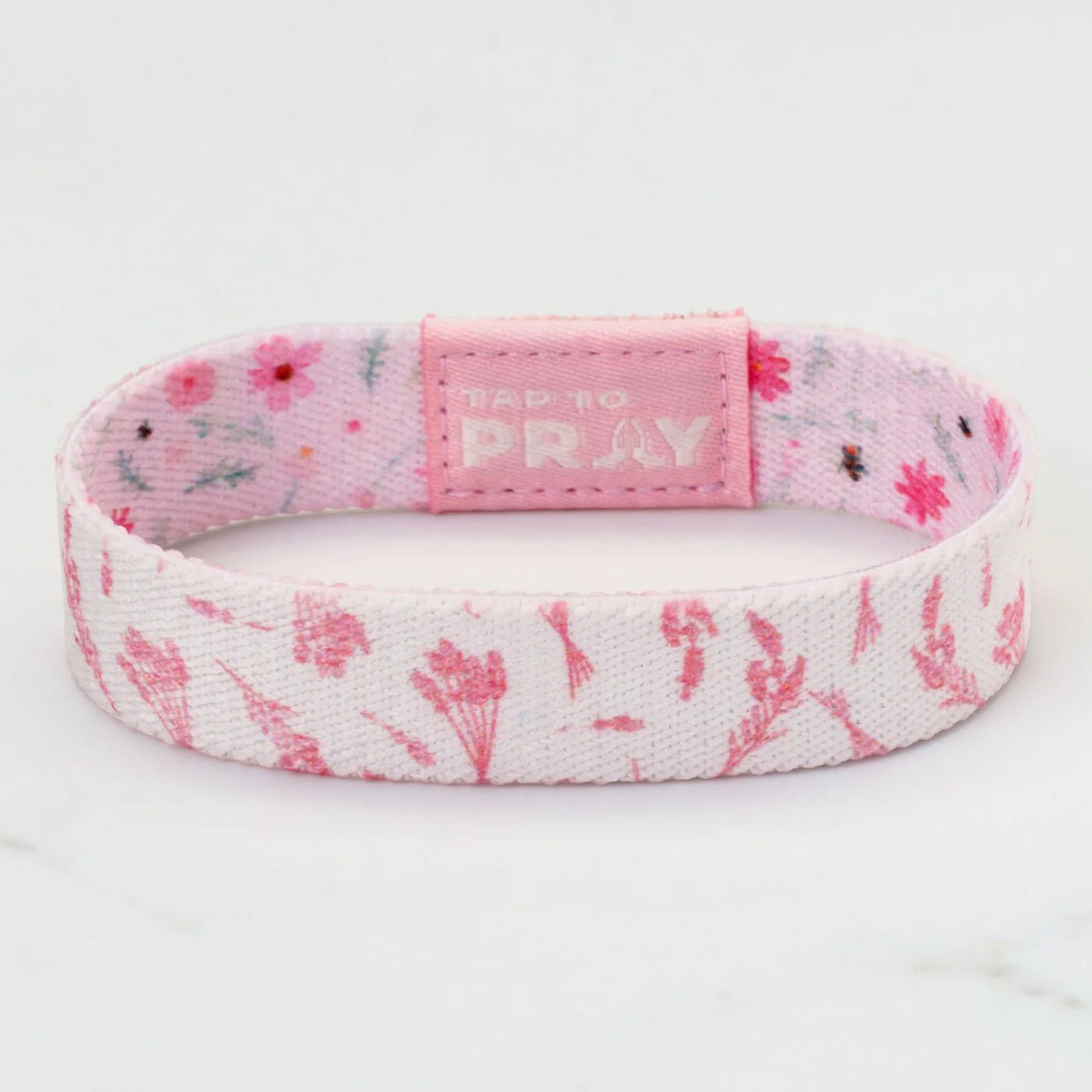 Tap To Pray® Wristband | Meadows | Pink - Juli's Wearable Art