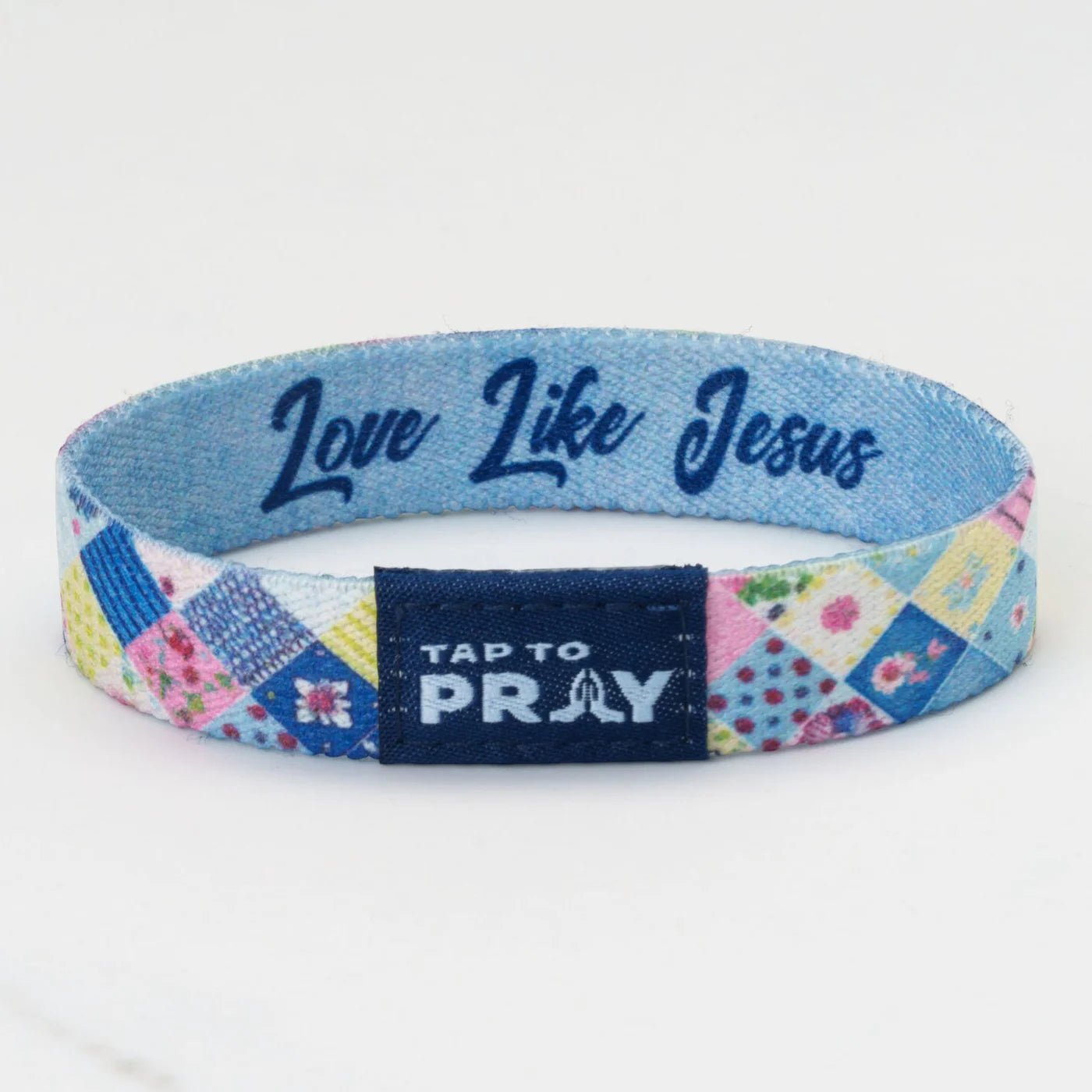 Tap To Pray® Wristband – Patchwork | Love Like Jesus - Juli's Wearable Art