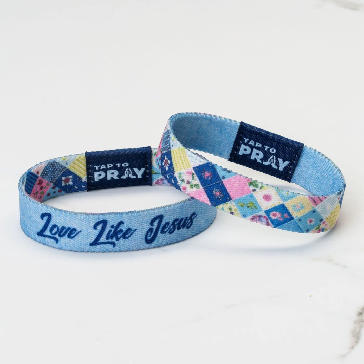 Tap To Pray® Wristband – Patchwork | Love Like Jesus - Juli's Wearable Art