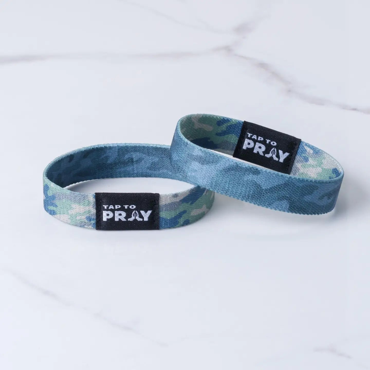 Tap To Pray® Wristbands | Green & Charcoal Camo - Juli's Wearable Art