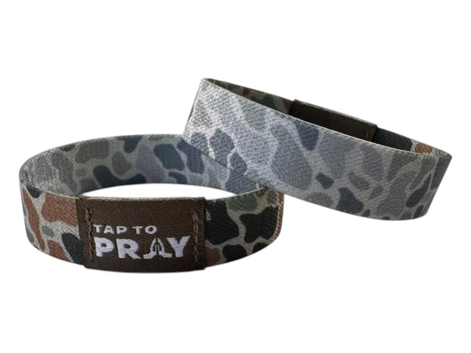 Tap To Pray™ Wristbands - River Rock Camo Classic & Sage - Juli's Wearable Art