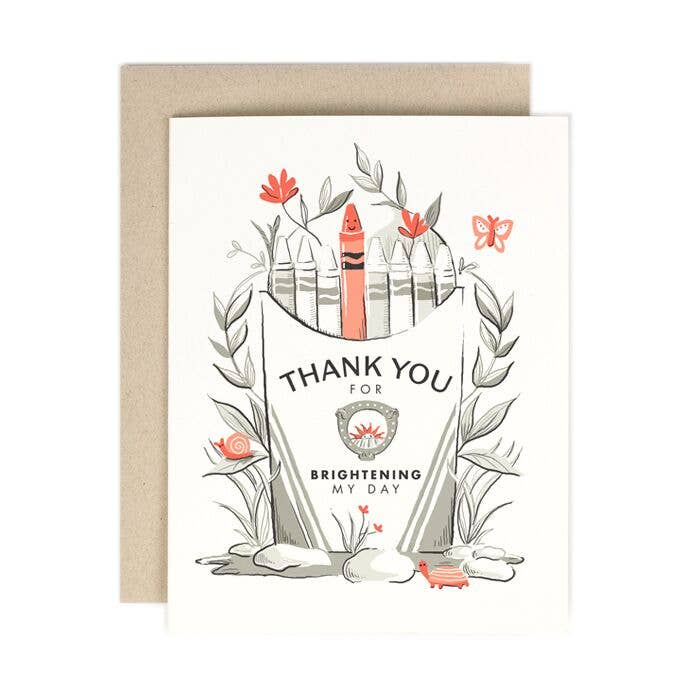 Thank You Crayon Box Greeting Card - Juli's Wearable Art
