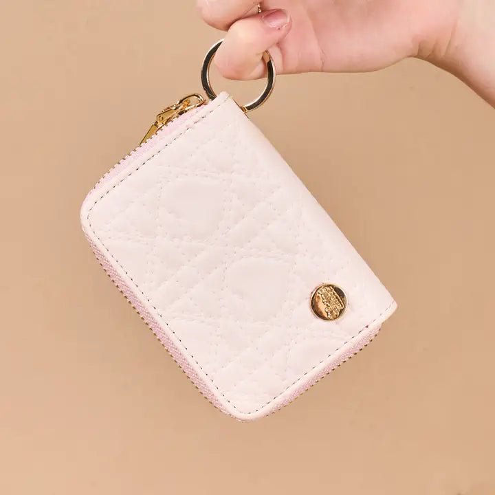 The Darling Effect Zip Around Wallet - Blush Hearts - Juli's Wearable Art