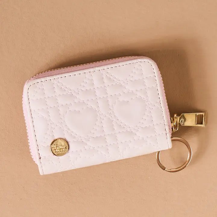 The Darling Effect Zip Around Wallet - Blush Hearts - Juli's Wearable Art