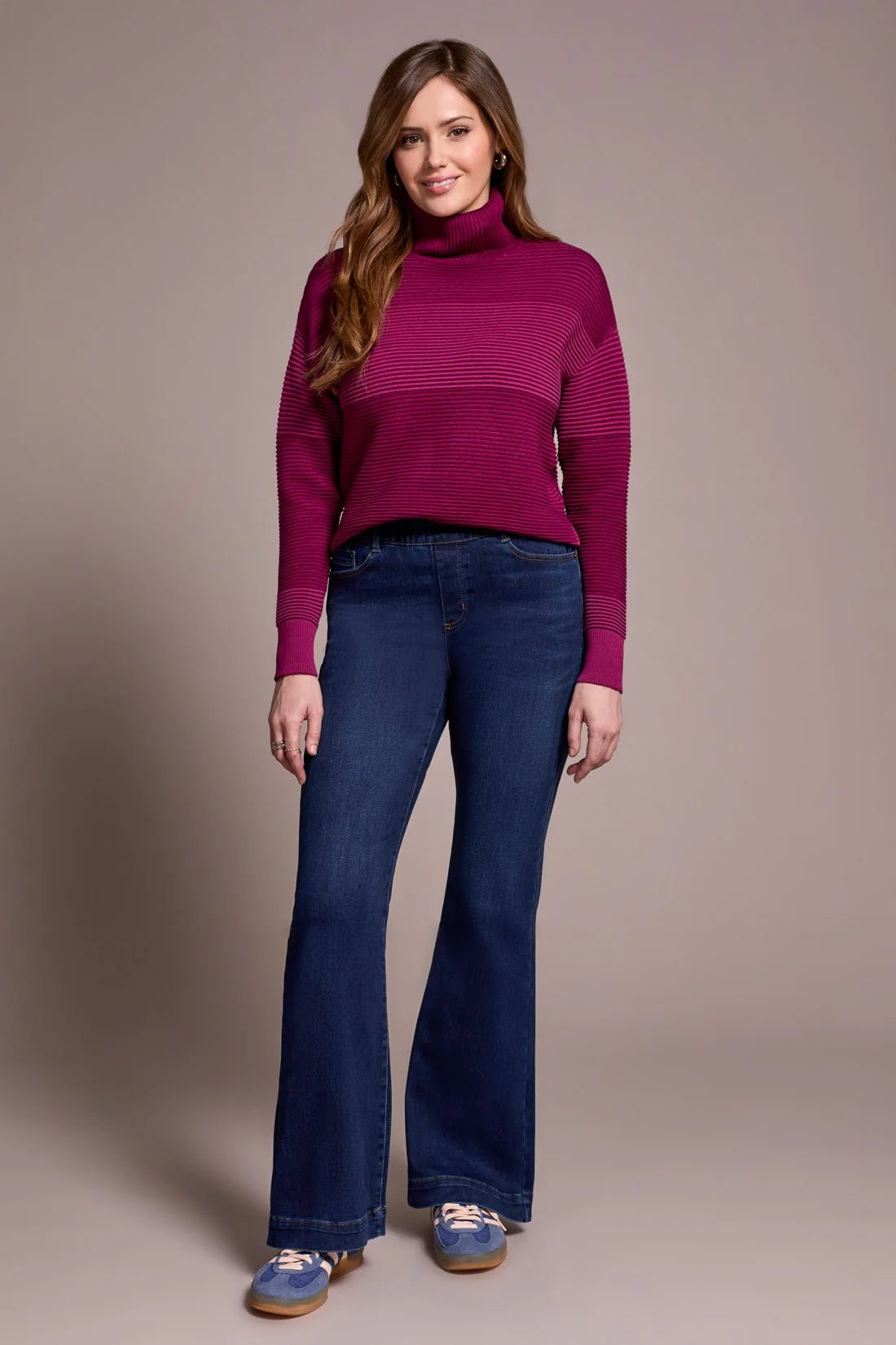 Tribal Audrey Boundless Stretch Denim Pull - On Flare Jeans - Juli's Wearable Art