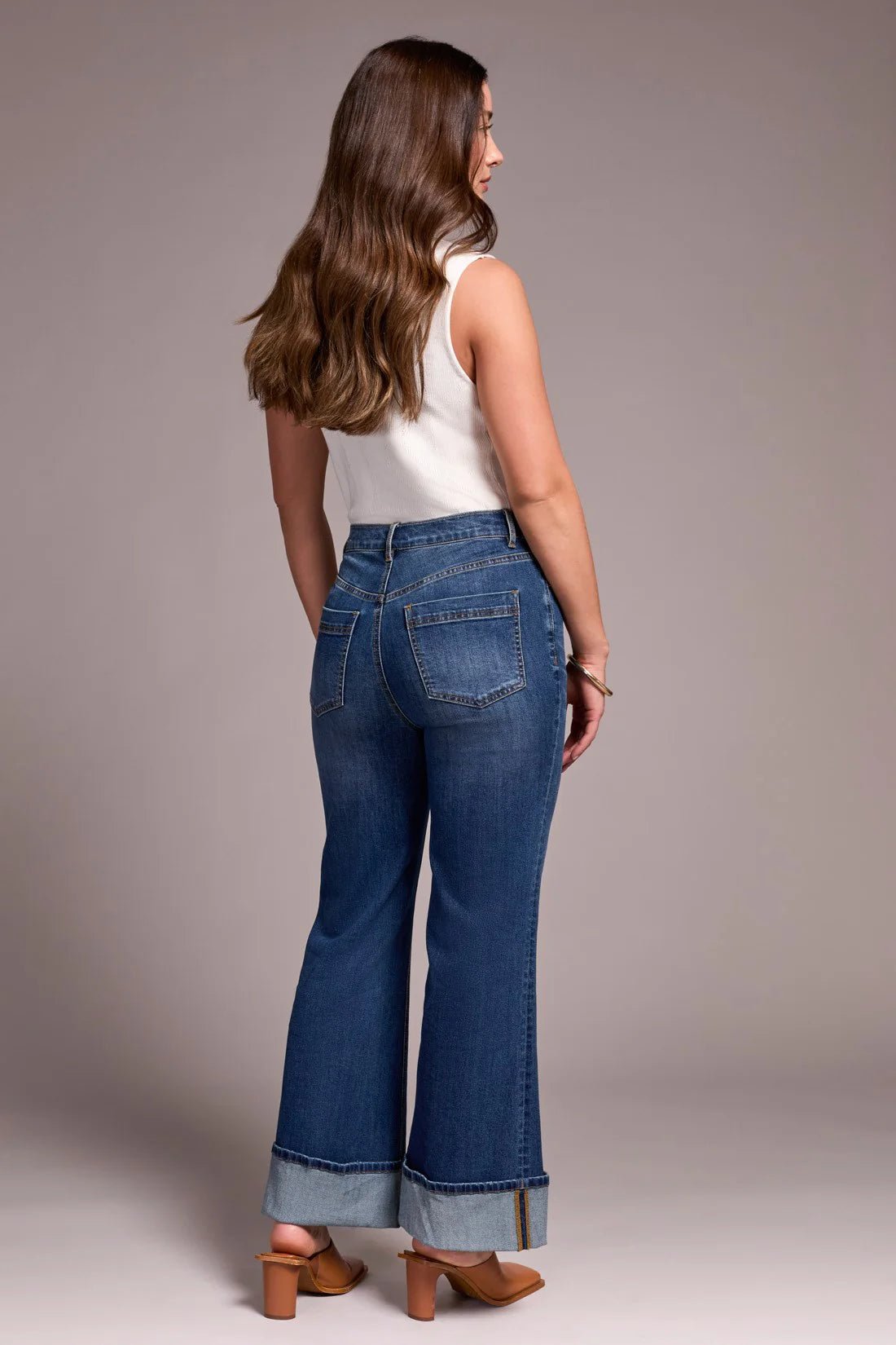 Tribal Brooke Cuffed Palazzo Jeans - Juli's Wearable Art