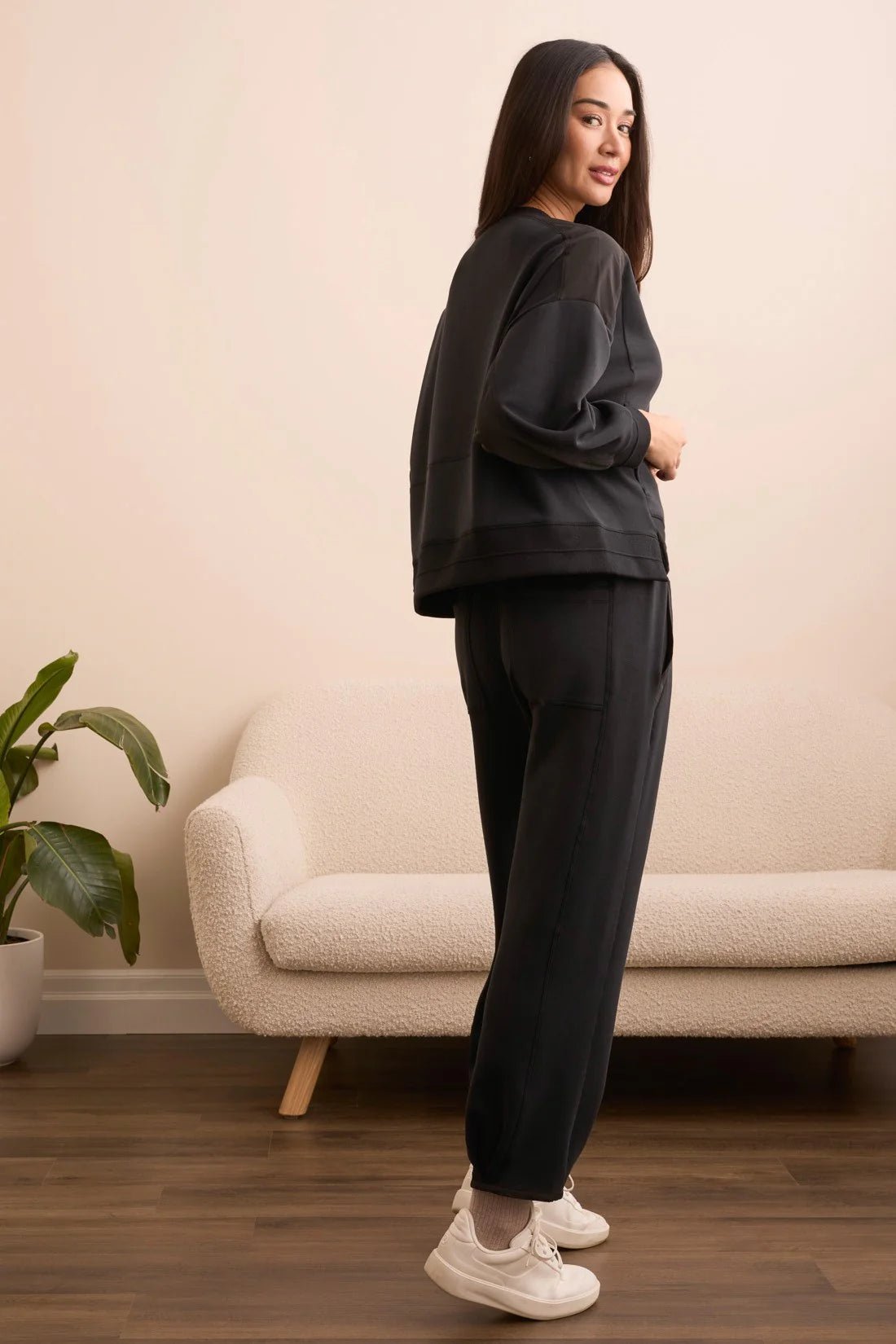 Tribal Butter Soft Sand Wash Hi - Low Hem Crew Neck Top - Juli's Wearable Art