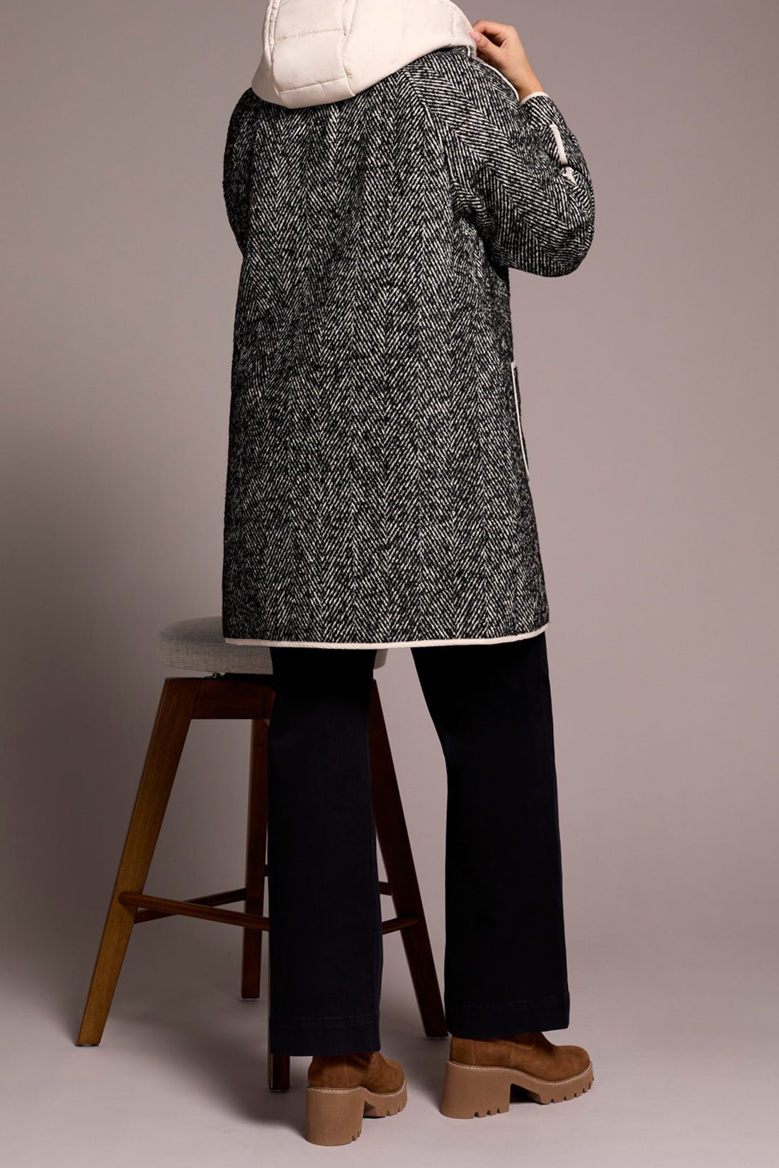 Tribal Coat with Foller Hood – Charcoal - Juli's Wearable Art