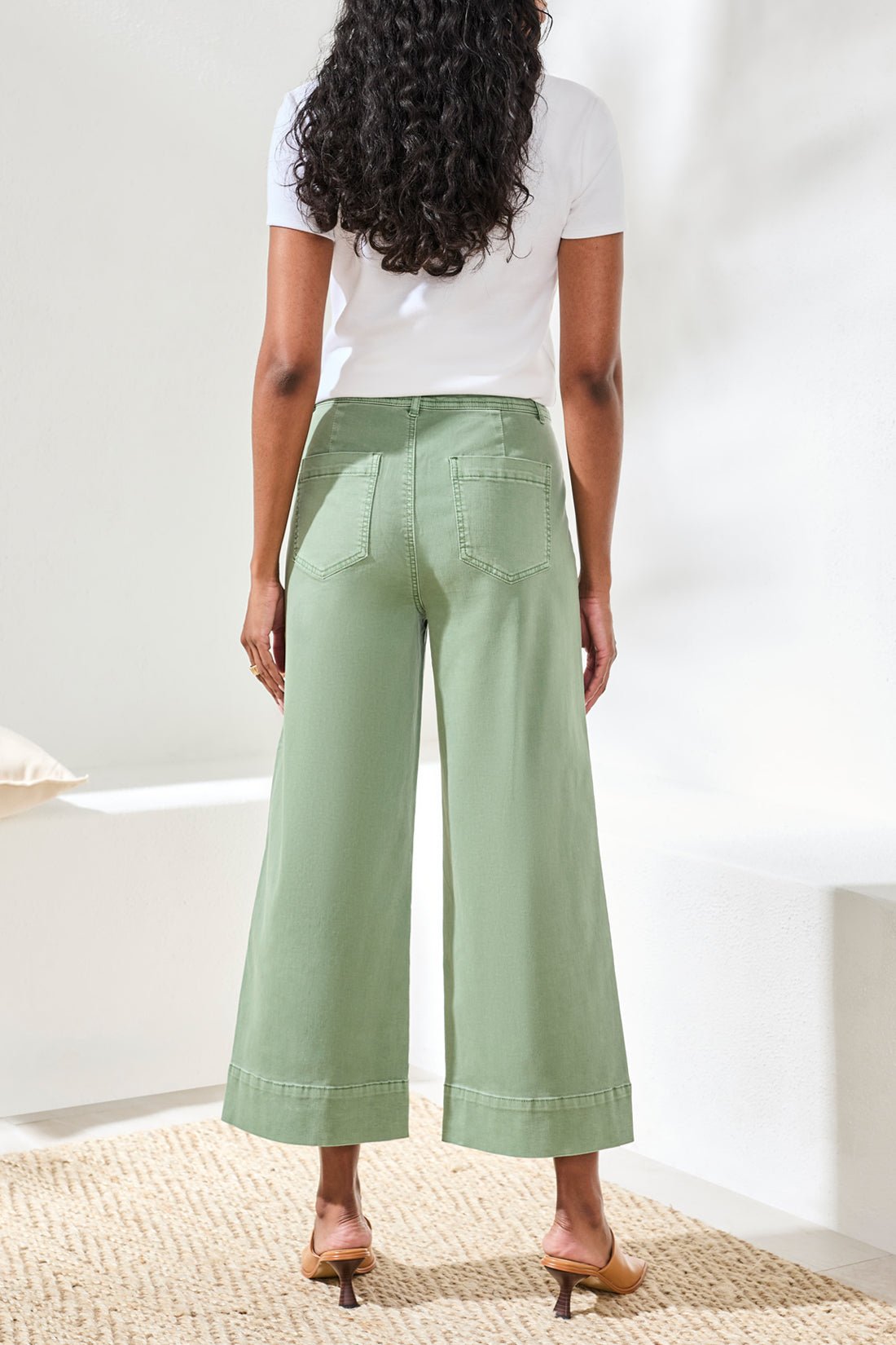 Tribal Comfort Stretch High - Rise Palazzo Pants | Moss - Juli's Wearable Art