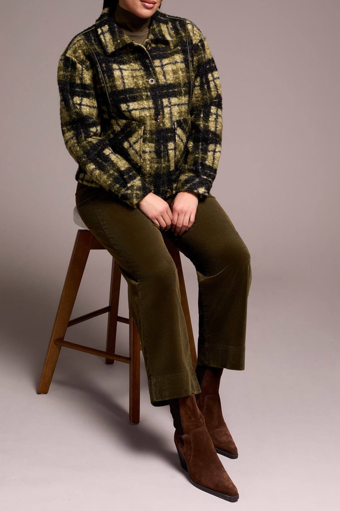 Tribal Long - Sleeve Button Front Jacket with Lining – Ivy - Juli's Wearable Art