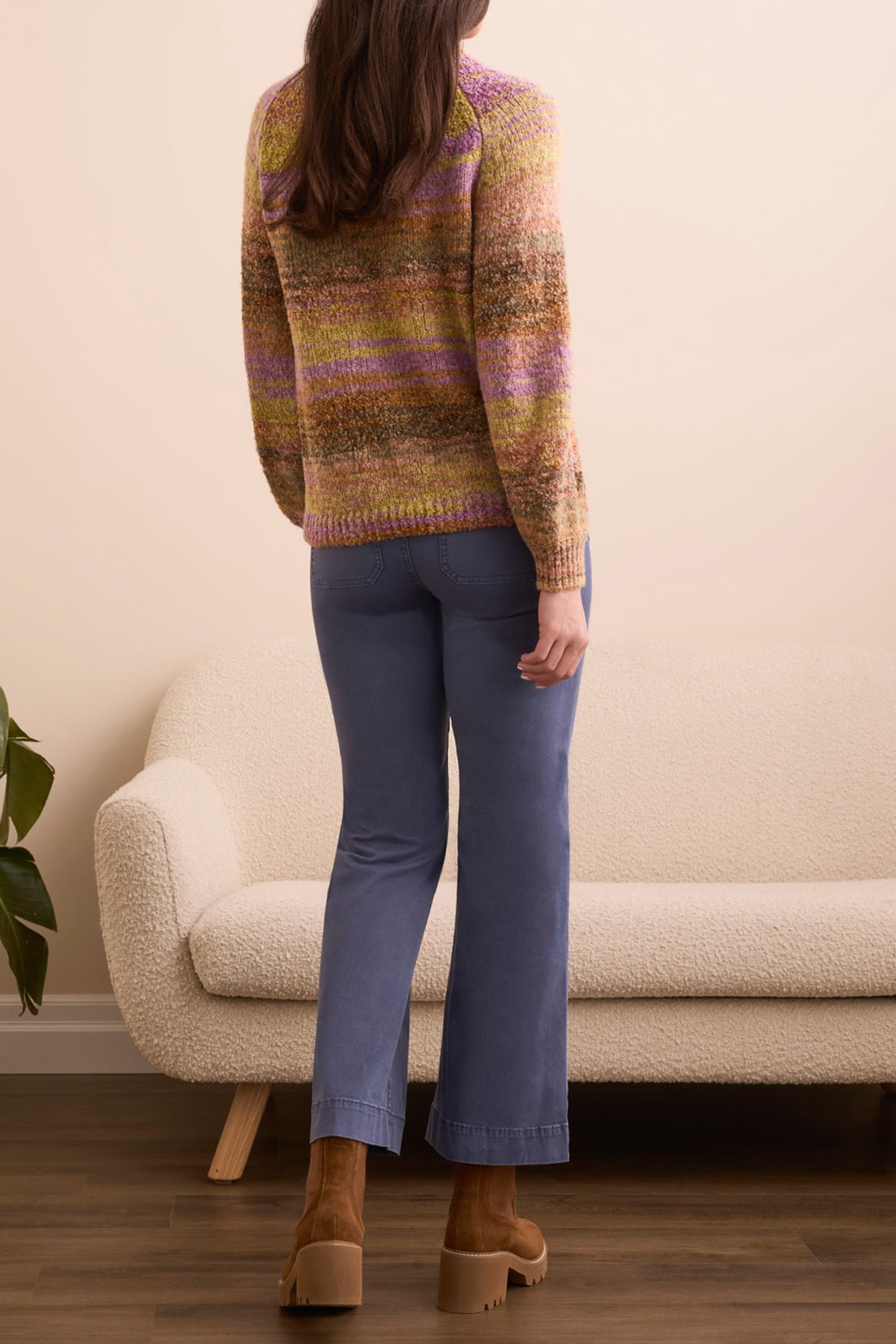 Tribal Long - Sleeve Mock Neck Sweater – Cameo - Juli's Wearable Art