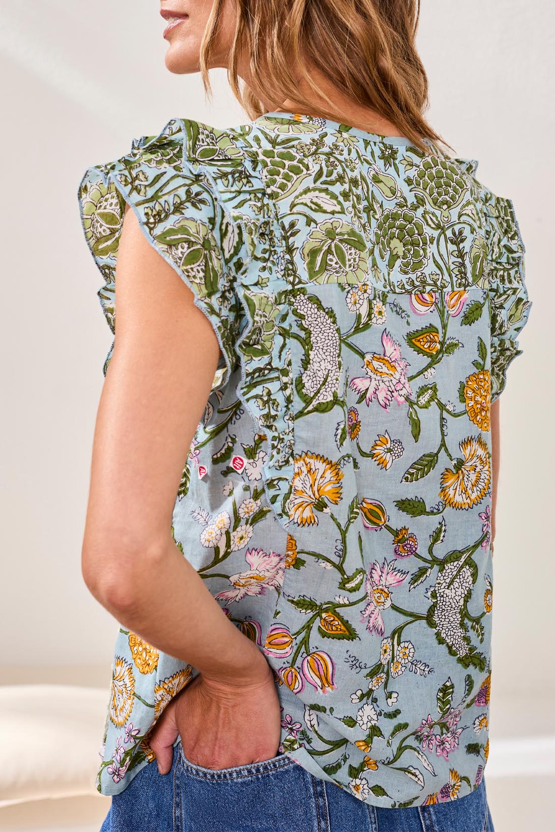 Tribal Mixed Print Blouse | Rainforest - Juli's Wearable Art