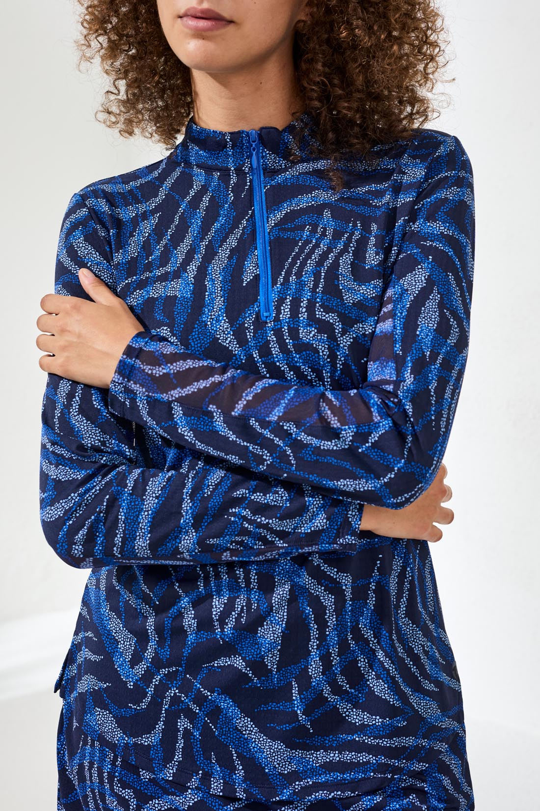 Tribal Performance Long - Sleeve Top | Tropical Blue - Juli's Wearable Art