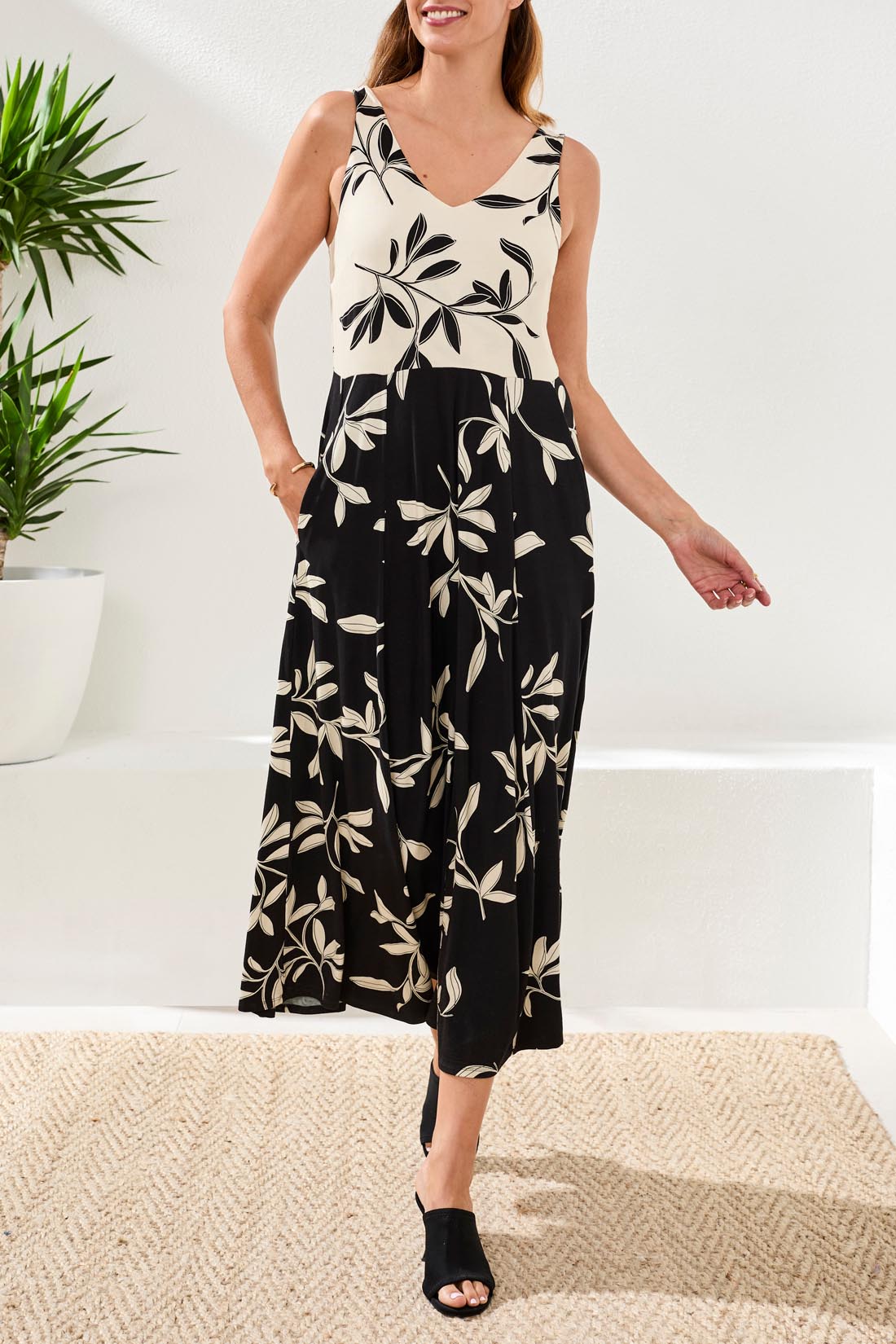 Tribal Sleeveless Combo Dress | Canvas - Juli's Wearable Art