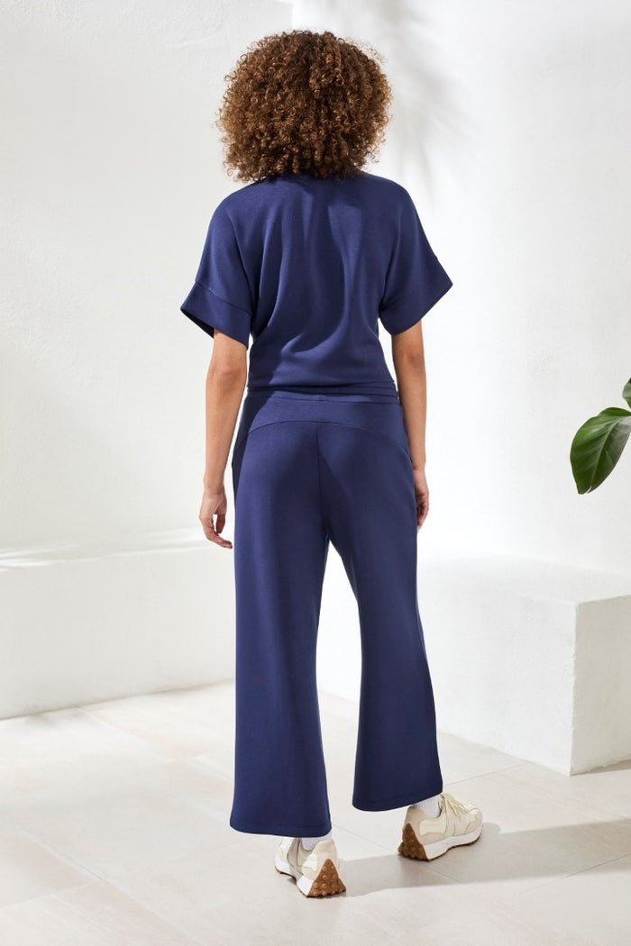 Tribal Techno Lux Mock Neck Zip Top | Jet Blue - Juli's Wearable Art