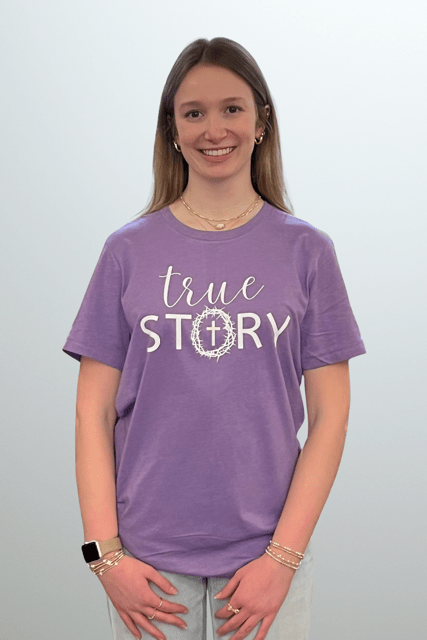 "True Story" Easter Graphic Tee | Amethyst Purple - Juli's Wearable Art