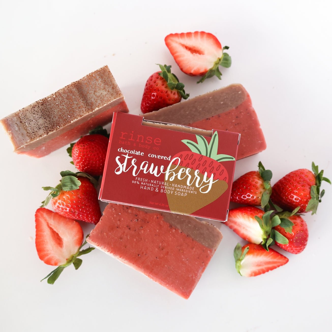 Valentine's Day Chocolate Covered Strawberry | Natural Bar Soap - Juli's Wearable Art