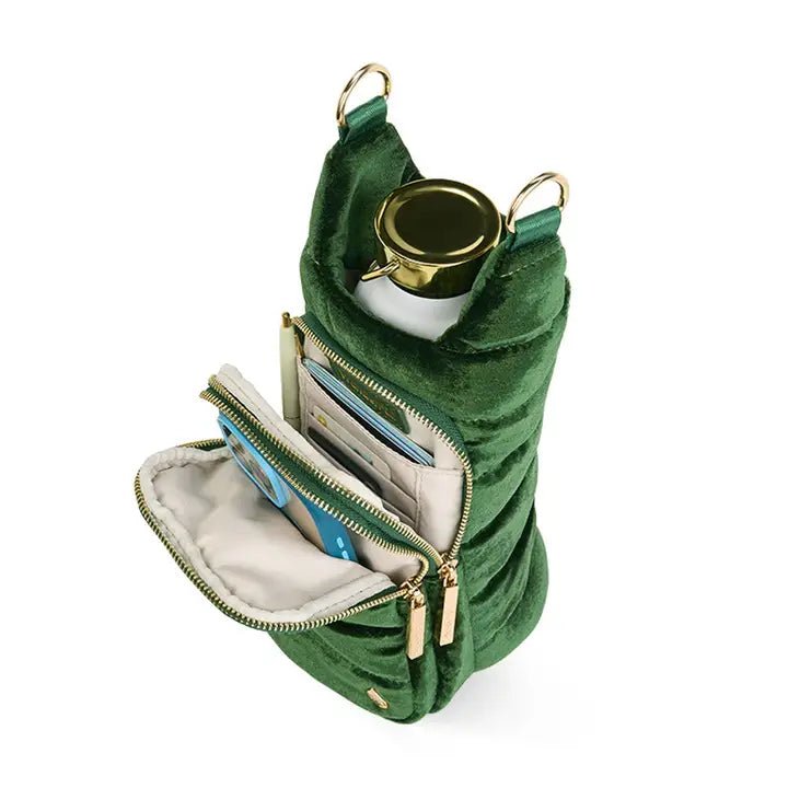 Velvet Hydrobag® with Velvet and Gold Chain Strap - Emerald - Juli's Wearable Art