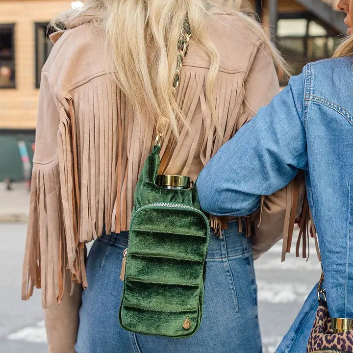 Velvet Hydrobag® with Velvet and Gold Chain Strap - Emerald - Juli's Wearable Art