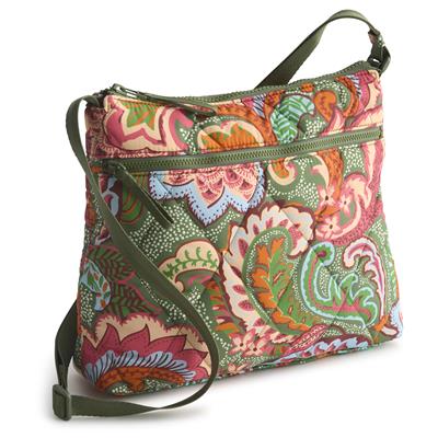 Vera Bradey Original Zip Hipster in Featherweight - Leaf Me Not Paisley - Juli's Wearable Art