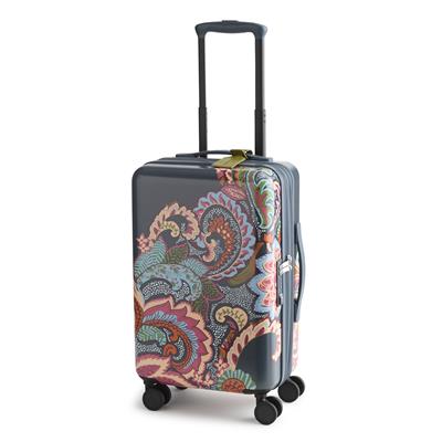 Vera Bradley 22" Adair Spinner in Hard Luggage - Leaf Me Not Paisley/Dark Slate - Juli's Wearable Art