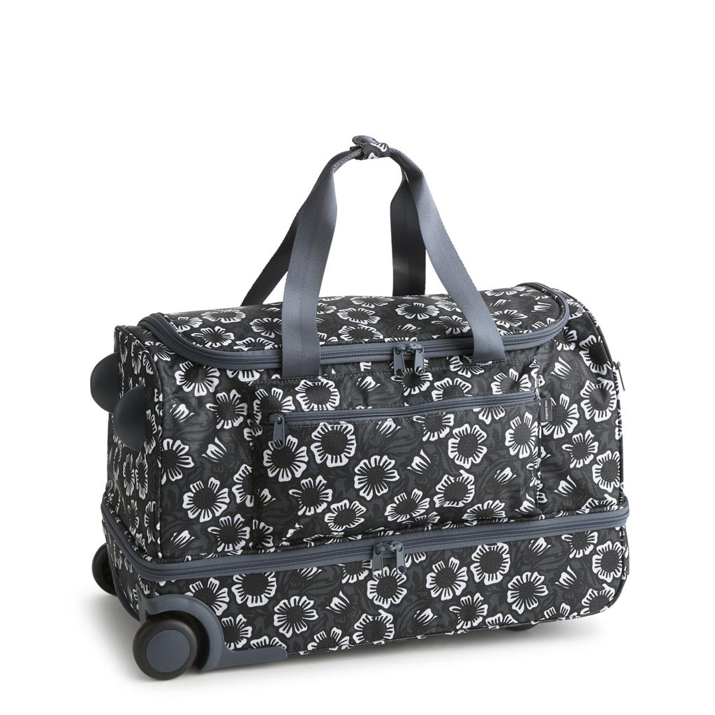 Vera Bradley Adair Rolling Duffel in Ripstop - Canopy Floral Dark Slate - Juli's Wearable Art