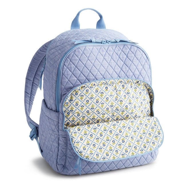 Vera Bradley Bancroft Backpack | Premium Cotton | Blue Chambray - Juli's Wearable Art