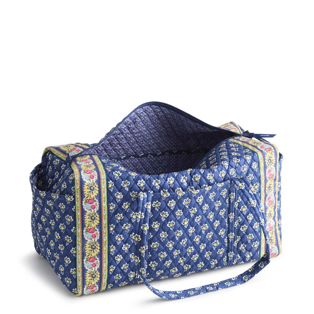 Vera Bradley Large Original Duffel Bag | Premium Cotton | Maison Blue - Juli's Wearable Art