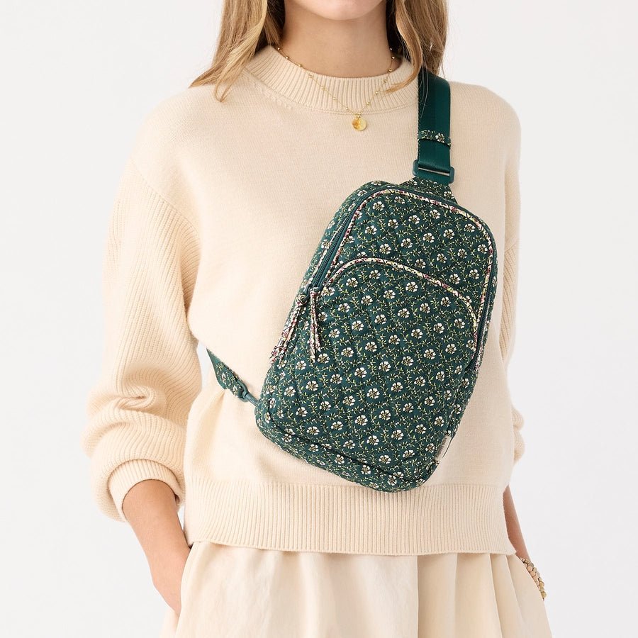 Vera Bradley Lorman Sling Backpack in Premium Cotton - Mistletoe Lattice - Juli's Wearable Art