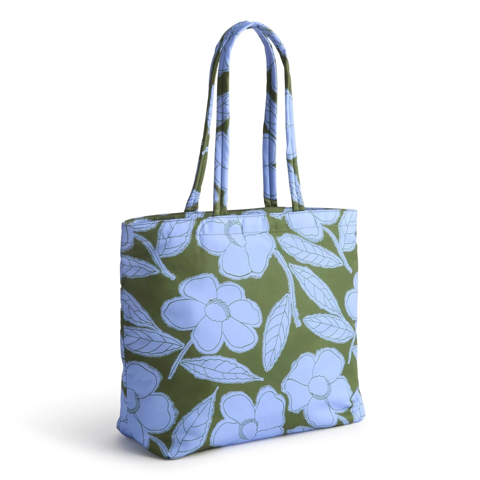 Vera Bradley Original Zip Tote - Blue & Green Applique Floral - Juli's Wearable Art