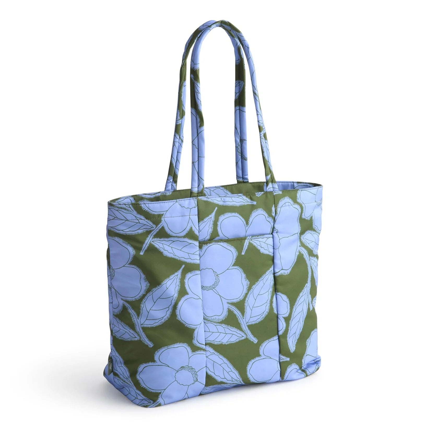 Vera Bradley Original Zip Tote - Blue & Green Applique Floral - Juli's Wearable Art