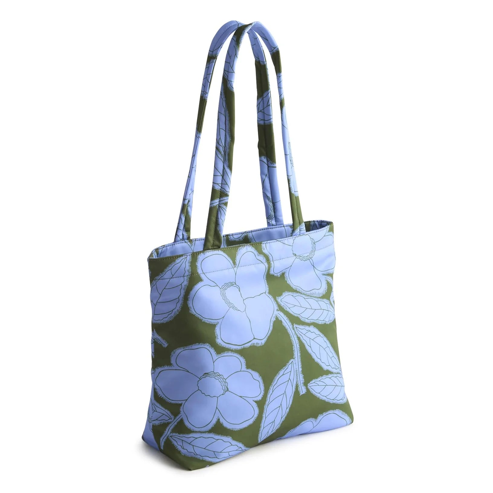 Vera Bradley Small Original Zip Tote - Blue & Green Applique Floral - Juli's Wearable Art