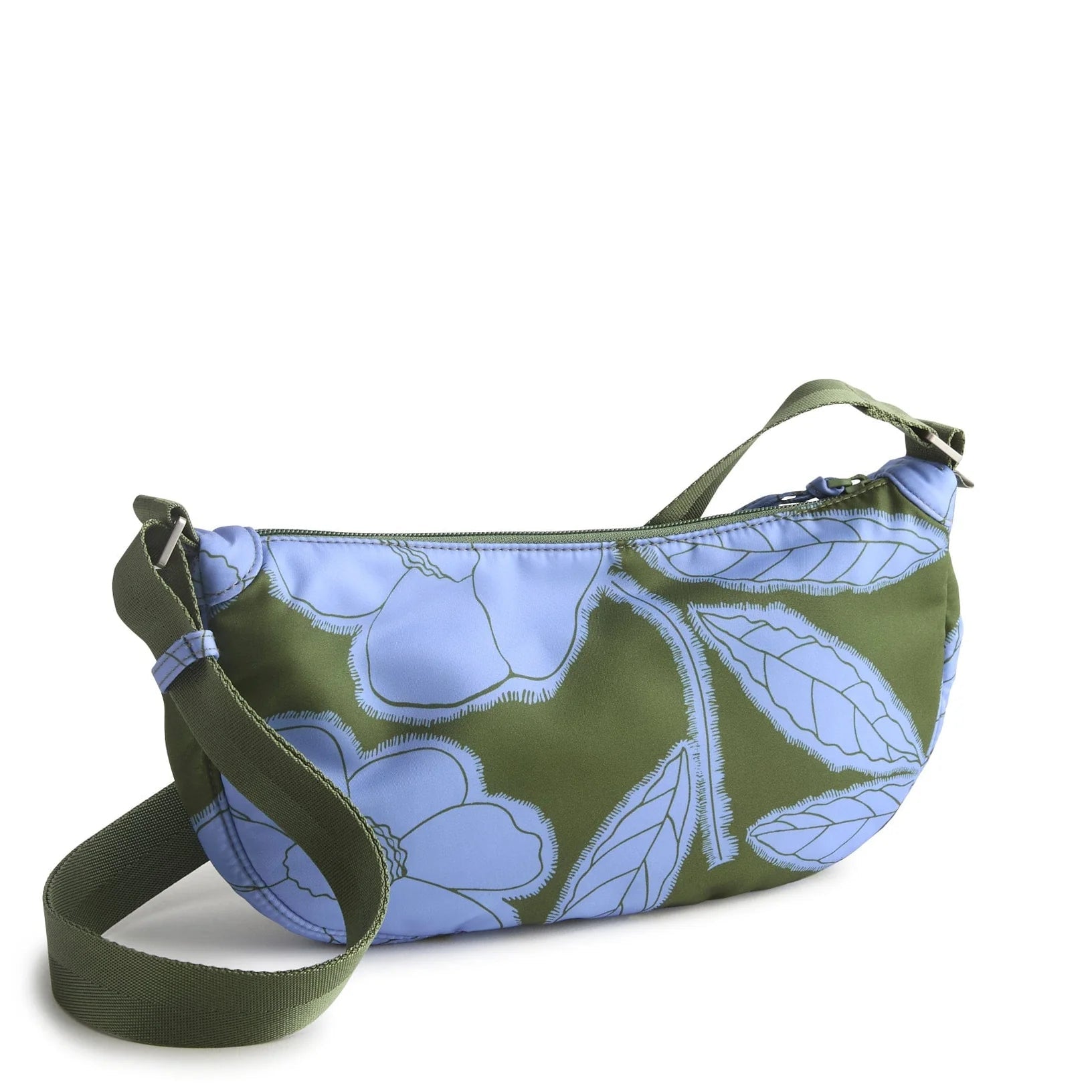 Vera Bradley Springbrook Sling Crossbody in Nylon - Green & Blue Applique Floral - Juli's Wearable Art