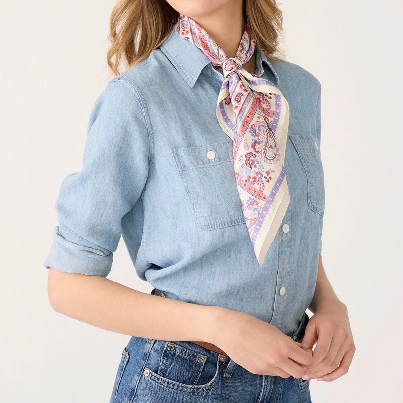 Vera Bradley Square Silk Scarf - Heritage Border Paisley - Juli's Wearable Art