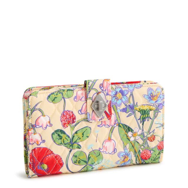 Vera Bradley Turnlock Wallet | Premium Cotton | All the Pretty Wildflowers - Juli's Wearable Art