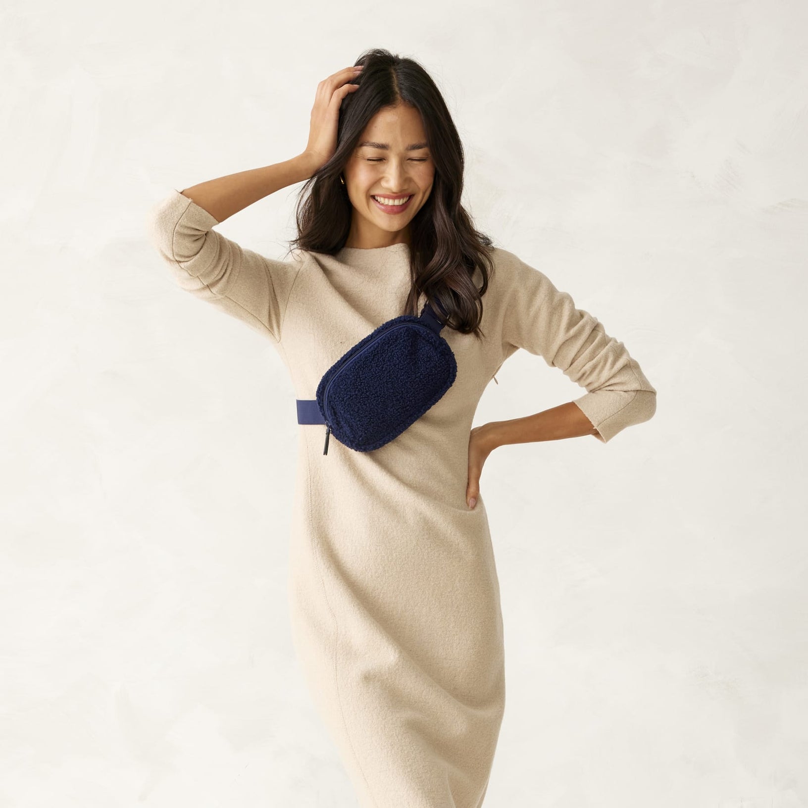 Vera Bradley Woodward Small Fleece Belt Bag - Peacoat Navy Blue - Juli's Wearable Art