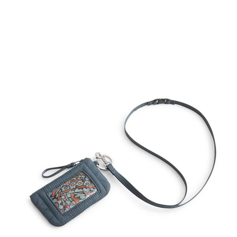 Vera Bradley Zip ID Pouch w/Breakaway Lanyard - Dark Slate Featherweight - Juli's Wearable Art