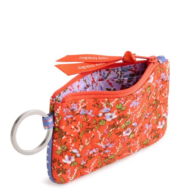 Vera Bradley Zip ID Pouch with Breakaway Lanyard | Premium Cotton | Wildflower Sprigs - Juli's Wearable Art